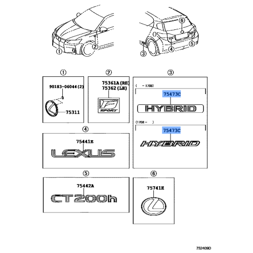 Toyota PLATE BODY SIDE 75473-33090