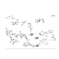 Exhaust Center Muffler Pipe Hanger Bracket - Mercedes-Benz S560 W222 2018-2020
