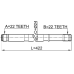 axle half shaft left 22x422x22