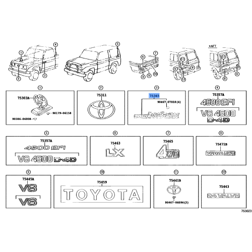 Genuine Toyota Land Cruiser Emblem Front Fender