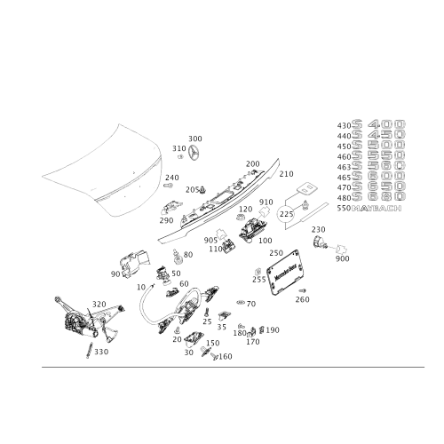 Genuine Mercedes-Benz Maybach Rear Trunk Emblem Badge Logo Decal OE 2228173300