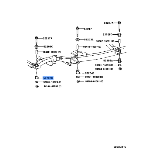Toyota CUSHIION SUB-ASSY, CAB MOUNTING, NO.1 LOWER 52202-35110