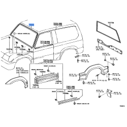 Front Windshield Moulding Rubber Seal - Toyota Corolla (AE110, AE111) 1995-2002 Sedan