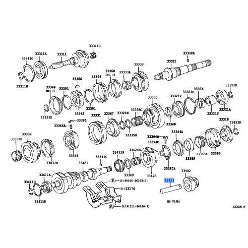 Toyota Land Cruiser Reverse Idler Gear Shaft 33451-36022