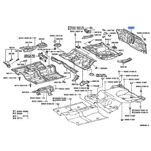 PANEL SUB-ASSY, BODY LOWER BACK - Toyota (58307-02410)