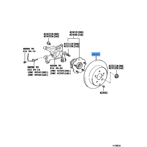 Toyota Rear Disc Brake Rotor 42431-42060