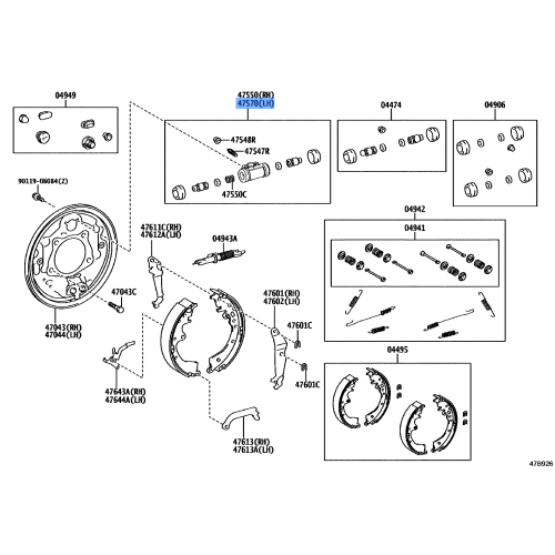 Toyota Tacoma Rear Wheel Cylinder (47550-04030) 2005-2021