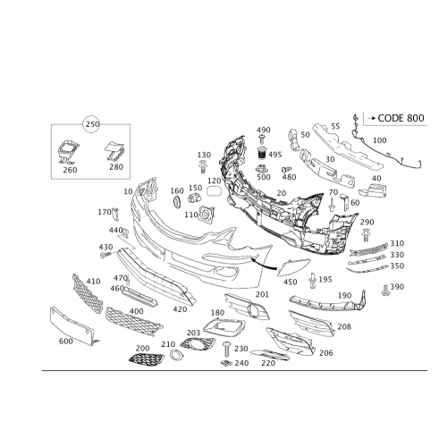 Frt Bumper Joint Cover Db W251,R-Class/Rh/2006->10