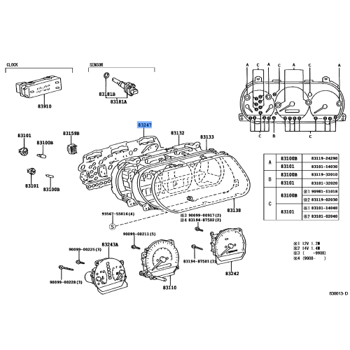 Meter Circuit Plate - Toyota Land Cruiser (FZJ7# FJ7# RJ77 LX GCC) 1990-1992