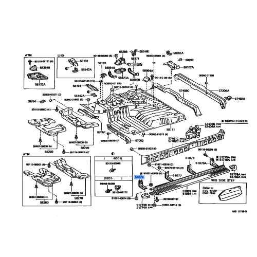 Toyota Land Cruiser Side Step Panel Mount Bracket Sub-Assembly