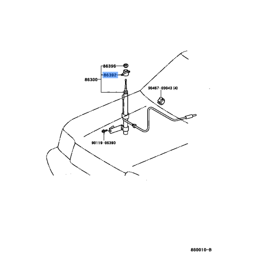 Antenna Ornament Bezel - Toyota Camry (1992-1996)