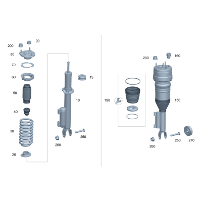 Shock Absorber Strut Left E43 Amg