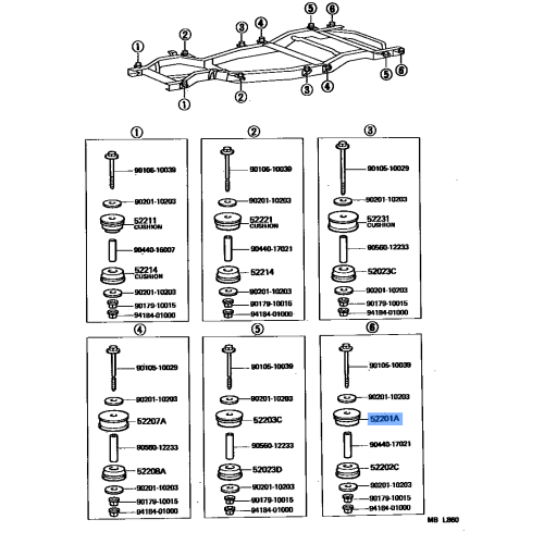 Toyota Land Cruiser OEM Genuine Body Mounting Cushion 52201-25020