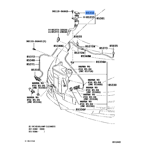 Toyota Windshield Washer Jar Cap 85316-28060