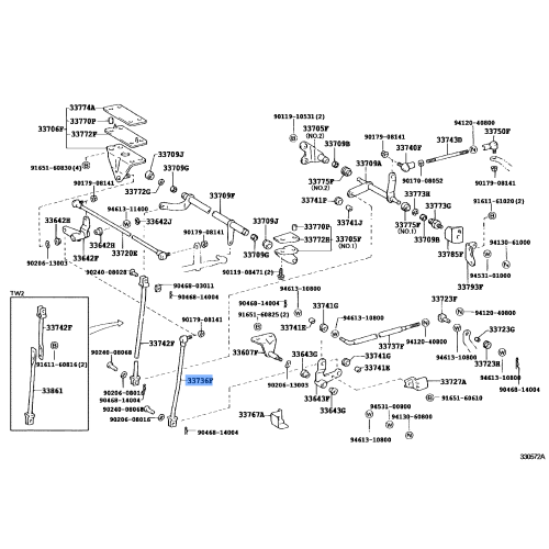 Toyota Rod Assy, Gear Selecting, No.2