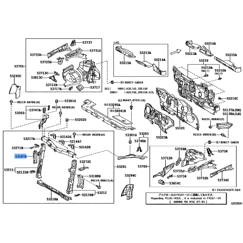 Radiator Support Stay, RH - Toyota (53187-42010)