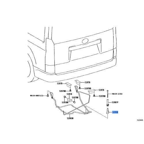 Toyota OEM Spare Wheel Carrier Lock 51938-44010