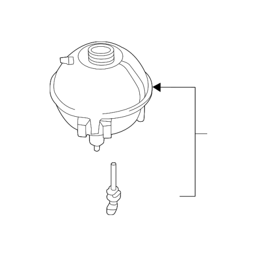 Coolant Radiator Reservoir Tank with Cap and Sensor - BMW F25 X3 F26 X4