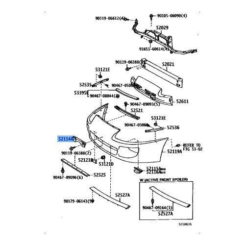 TOYOTA 52114-14100 Bracket, Front Bumper Extension Mounting