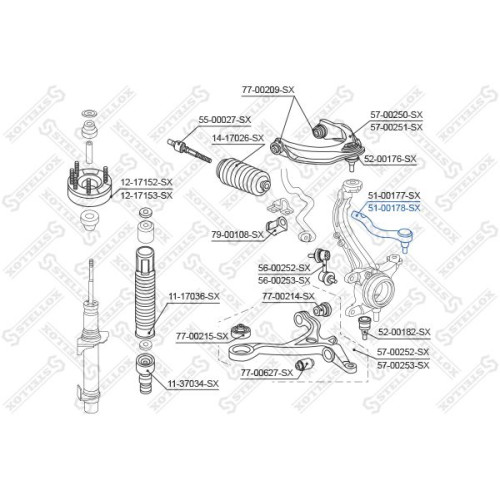 Tie Rod End !Rh Honda Accord All 08>