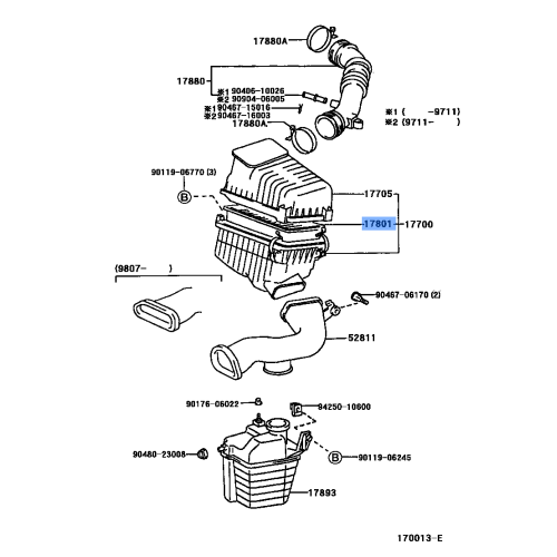 TOYOTA Genuine 17801-15060 Element Sub-Assy Air Cleaner Filter
