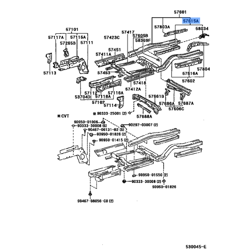 Toyota Genuine Member S/A Rr Floor 57615-33921 OEM