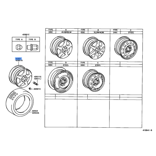 Toyota OEM Genuine WHEEL, DISC 42611-33710
