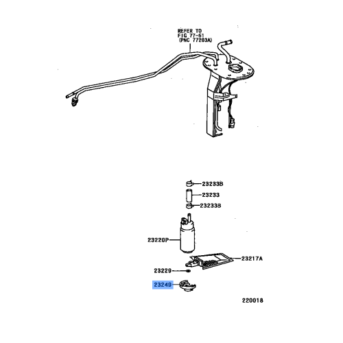 Toyota Fuel Pump Cushion Rubber 23249-74610