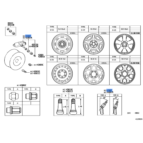 TPMS Tire Pressure Sensor PMV-C015 - Toyota/Lexus (42607-06030)