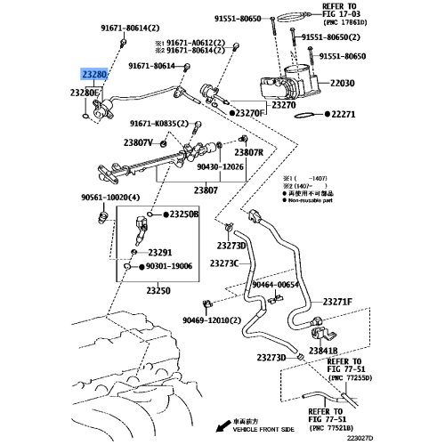 Genuine OEM Fuel Pressure Regulator Assembly - Toyota 23280-75130