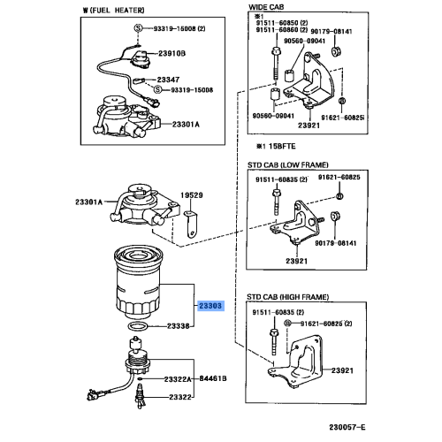 Toyota Fuel Filter Element Kit 04234-48012 fits: ToyoAce, Land Cruiser