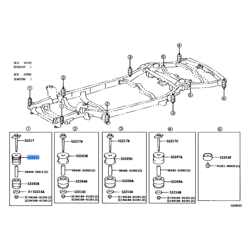 TOYOTA 5220135100 Cushiion Sub-Assy, Cab Mounting