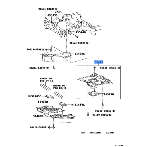 Toyota Land Cruiser 200 Engine Under Cover No.2 OEM 51420-60080