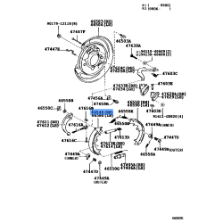 Toyota Genuine Parking Brake Shoe Assembly 46540-48010