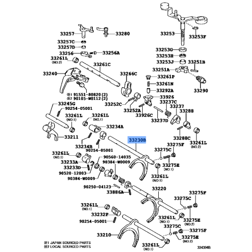Toyota Genuine Fork Assy Gear 33230-0K010