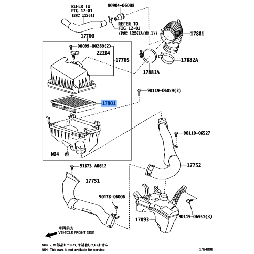 Toyota Air Filter Element Sub-Assembly 17801-38011 fits: Camry, Avalon and More
