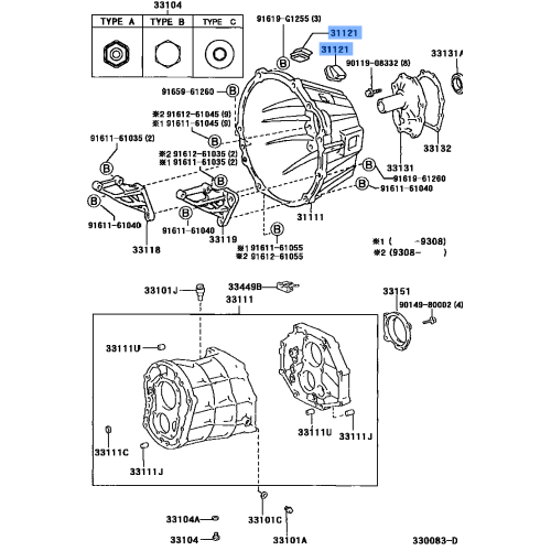 TOYOTA COVER, CLUTCH HOUSING, NO.1 31121-36110