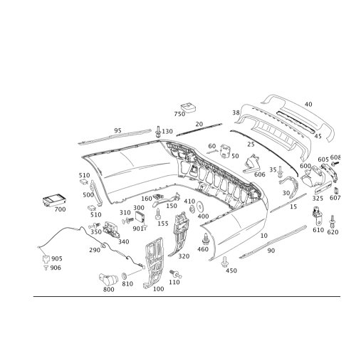 Rear Bumper Db W221- Little Broken