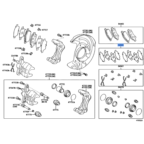 Shim Kit,Anti Squeal,Front To