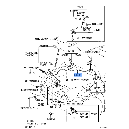 Hood Lock Cable