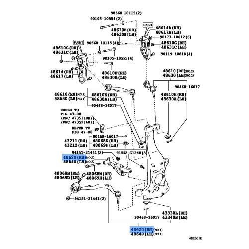 LEX-ARM ASSY LOWER RH