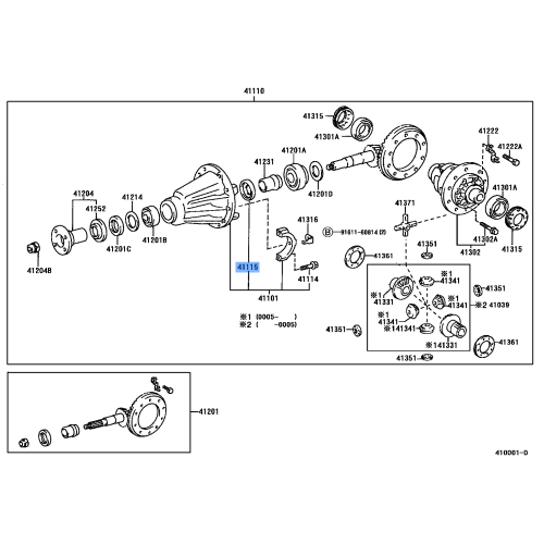 Toyota Land Cruiser Lexus GX470 OEM Differential Oil Storage Ring 41115-35010