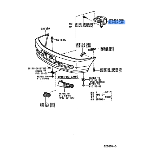 Front Bumper Inner Bracket LH - Toyota RAV4 2001-2003