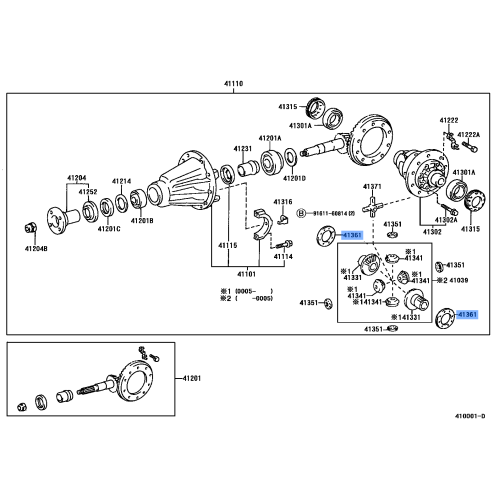 Toyota Washer, Rear Differential Side Gear Thrust, No.1
