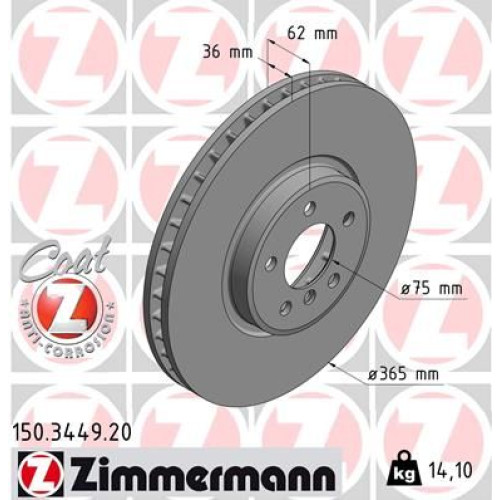 Brake Disc Frt Bmw X5, X6/E70,E71