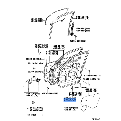 Fr Door Rubber Lh