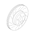 SHW Performance Front Right Drilled Brake Disc Rotor - BMW F87 M2 (400mm)