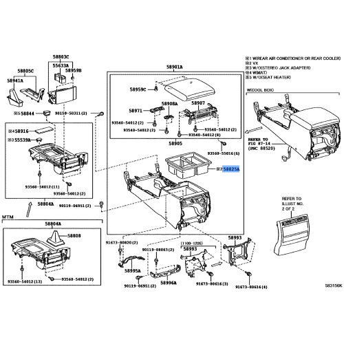TOYOTA 58806-60080 Genuine Console Box Pocket