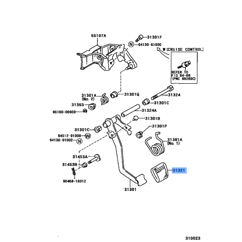 Toyota Brake Pedal Pad 31321-30040
