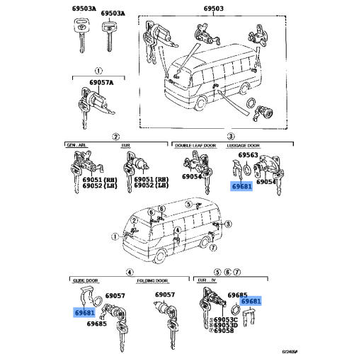Toyota CLAMP, DOOR LOCK CYLINDER & SLEEVE